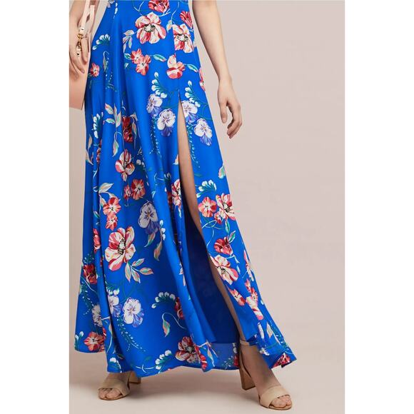 Yumi Kim Maxi Dress Sweet Escape Dream Silk Floral Boho Halter Boho Blue Size S - Picture 3 of 15